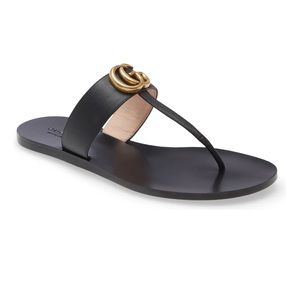 Gucci Double G leather thong sandal